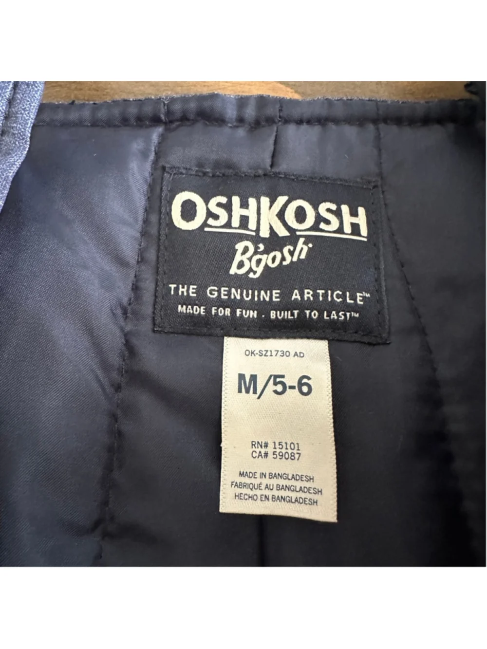 OshKosh B’gosh Snow Bib Overalls Boys M 5 6 Blue Winter Ski Pants
